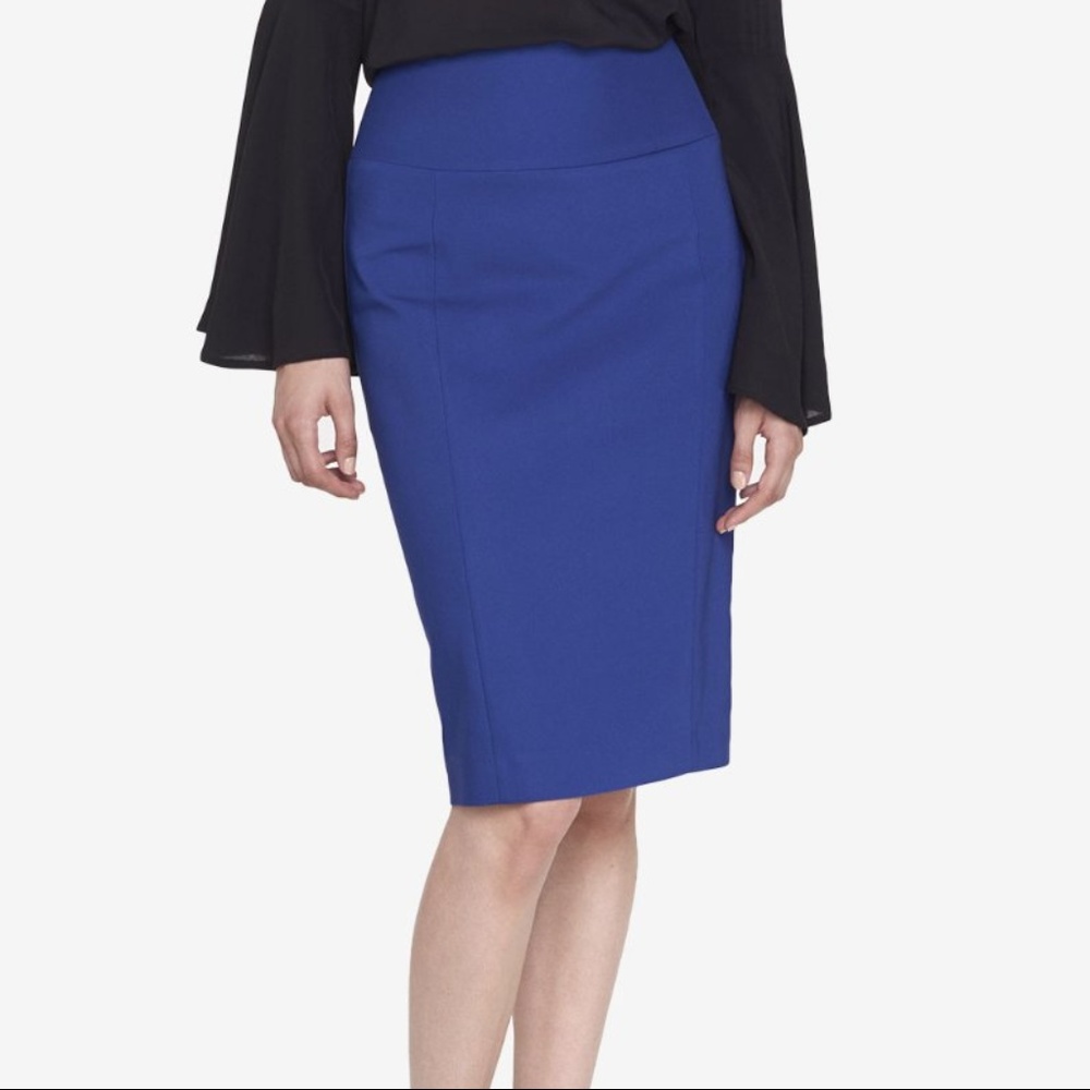 Express Electric Blue High Waist Pencil Skirt 10
